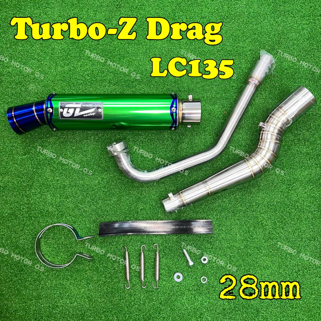 PROMOTION EXHAUST GL YAMAHA LC135 TURBO Z DRAG 28MM GREEN