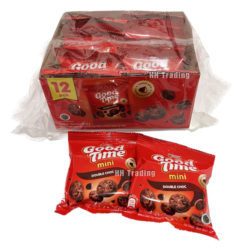 22g X 12s ARNOTTS GOOD TIME MINI DOUBLE CHOC COOKIES WITH CHOCOLATE