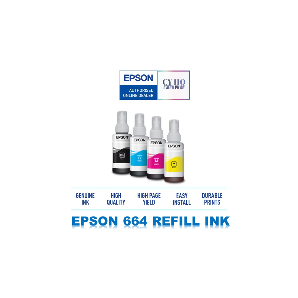 Epson T Black Cyan Magenta Yellow Refill Ink Ml Shopee Malaysia