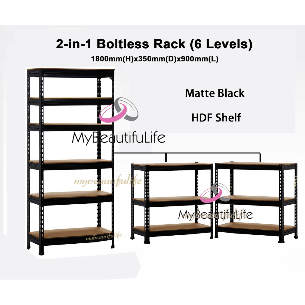 In Boltless Rack Rak Besi Metal Rack Steel Rack Levels Shopee