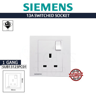 Siemens 13A 1 Gang SP Switched Socket With Indicator White 5UB1312