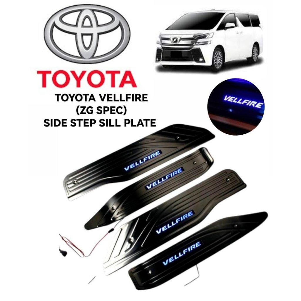 Toyota Vellfire Anh Year Led Door Side Sill Step Plate Pad Board