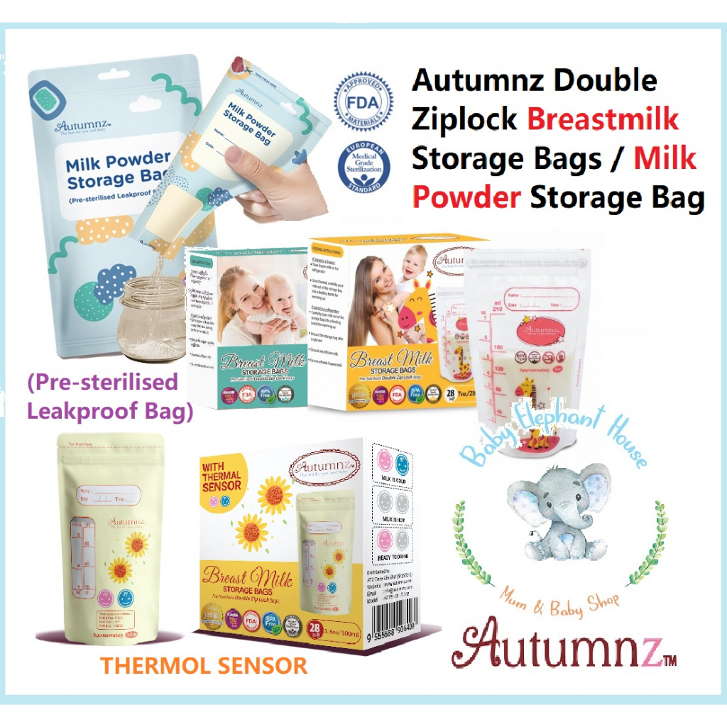 Autumnz Double ZipLock NORMAL THERMAL SENSOR Breastmilk MILK POWDER