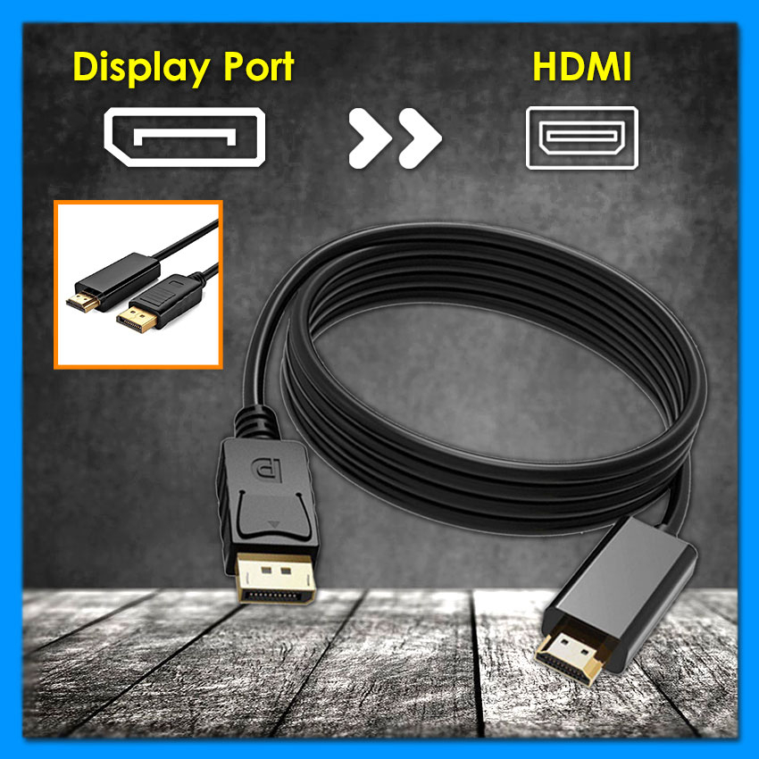 Ready Stock Display Port DP To HDMI Male To Male Gold Plated Display