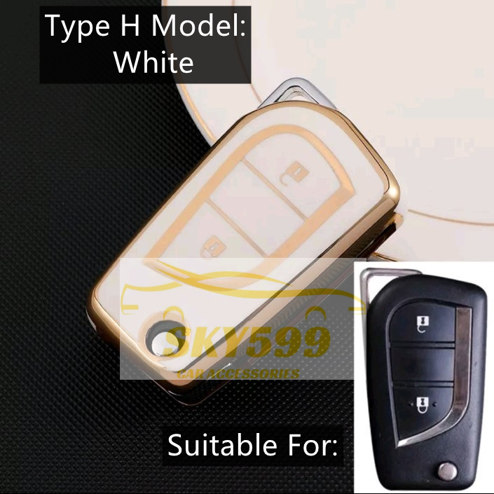 Toyota Key Cover Chrome Reflection Tpu Car Key Remote Casing Sarung