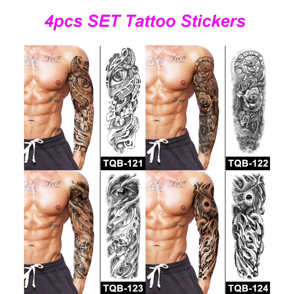 READY STOCK 4pc SET SteadyINK 48x17CM Full Sleeve Tattoo Sticker