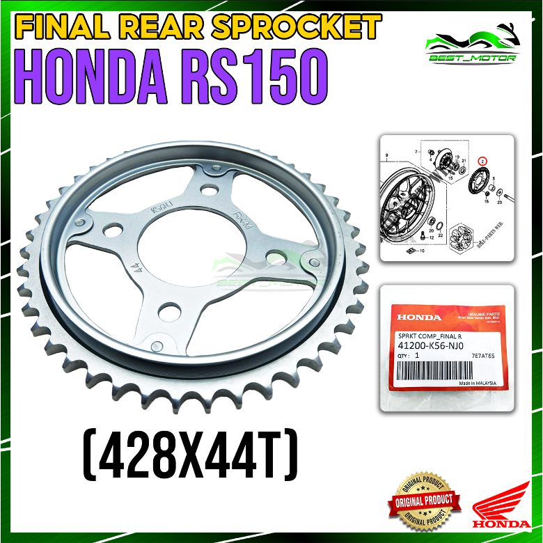 Original Honda Rs V Rs V Sprocket Rear Spoket Belakang