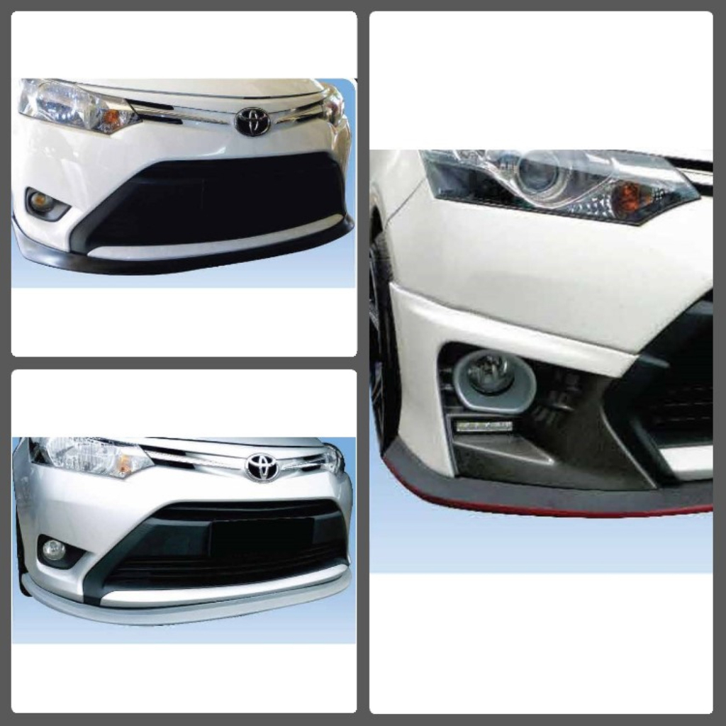 Toyota Vios 3rd Generation 2013 Front V Lip Body Kit PU Ready Stock