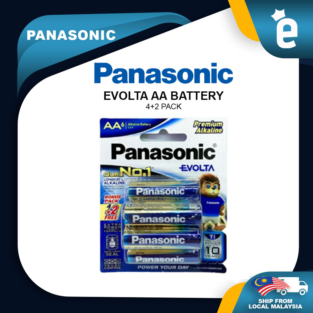 Panasonic Evolta 1 5v AA Alkaline Battery 4 2 Extra Free Bonus Pack