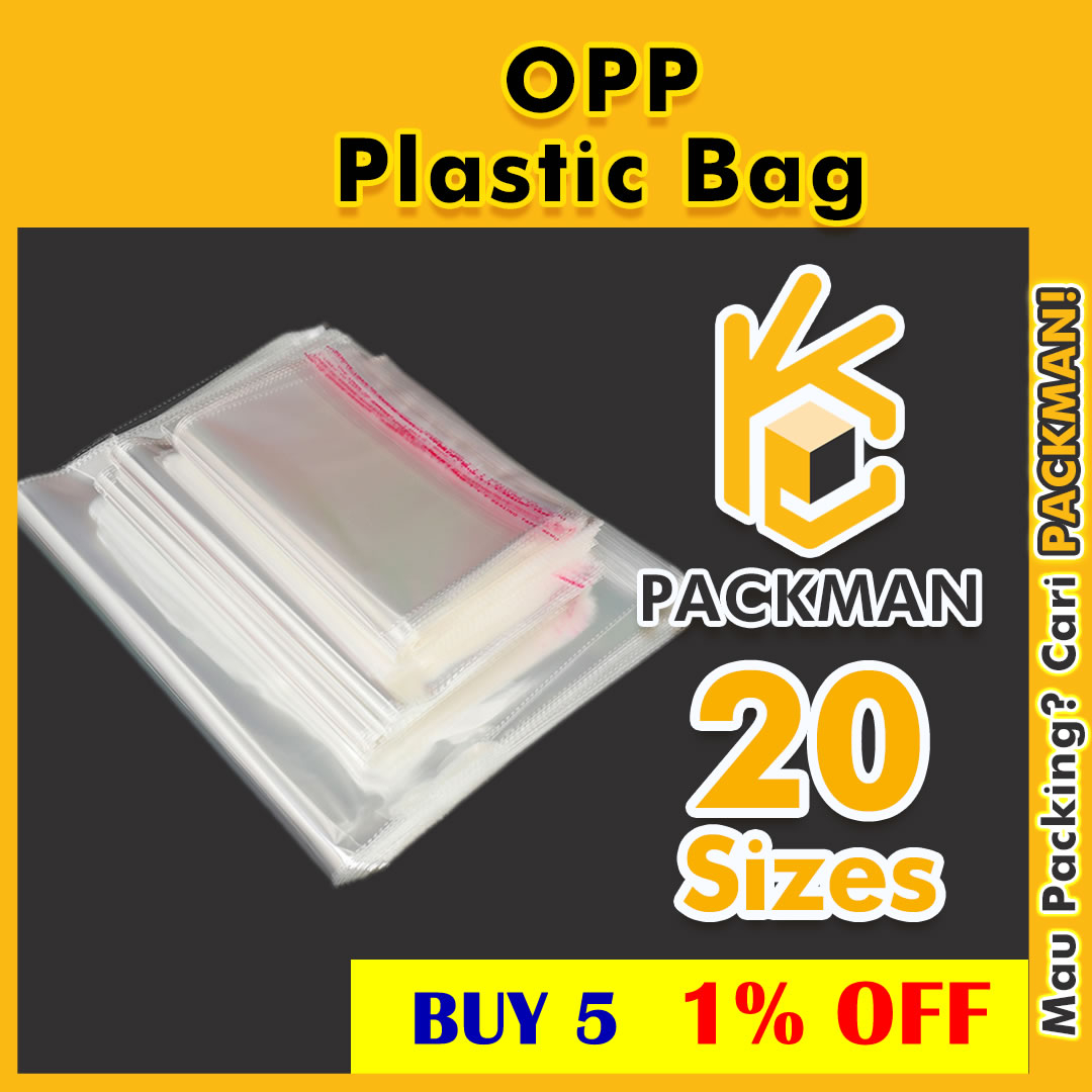 Packman Opp Plastic Bag Pcs Self Adhensive Plastic Tudung