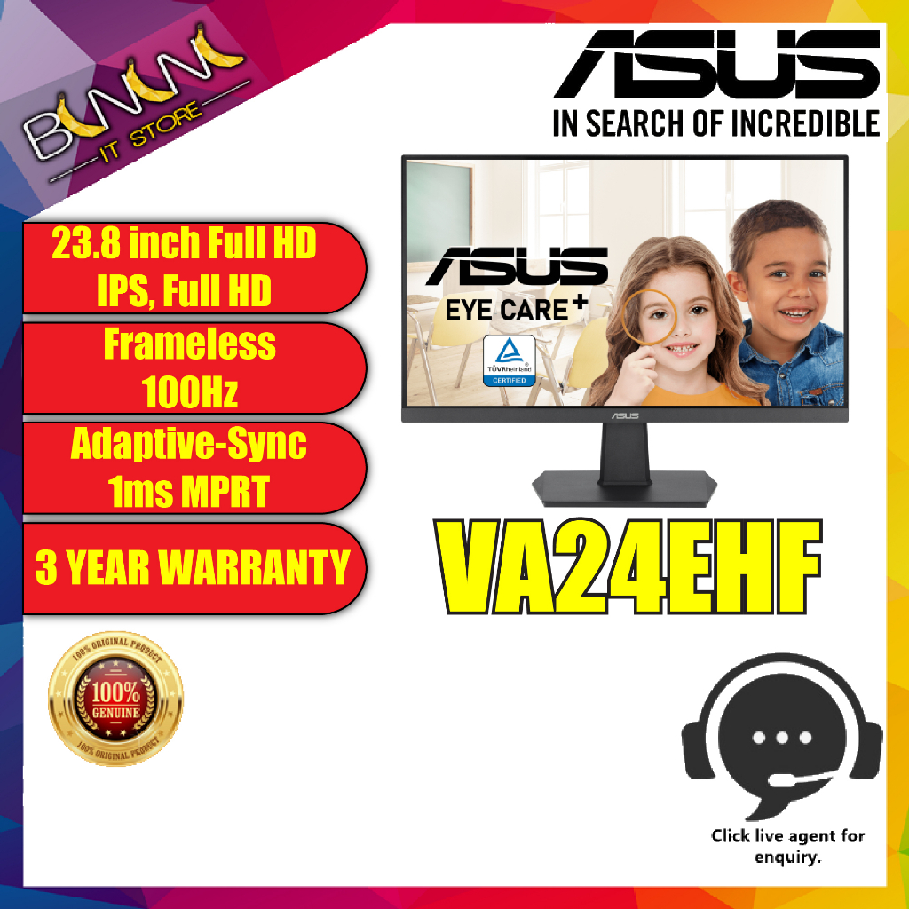 ASUS VA24EHF Eye Care Gaming Monitor 24 Inch 23 8 Inch Viewable