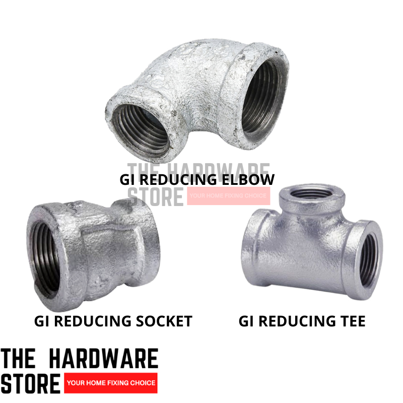 Mm Galvanized Iron Gi Reducing Elbow Socket Tee Nipple Pipe Fitting