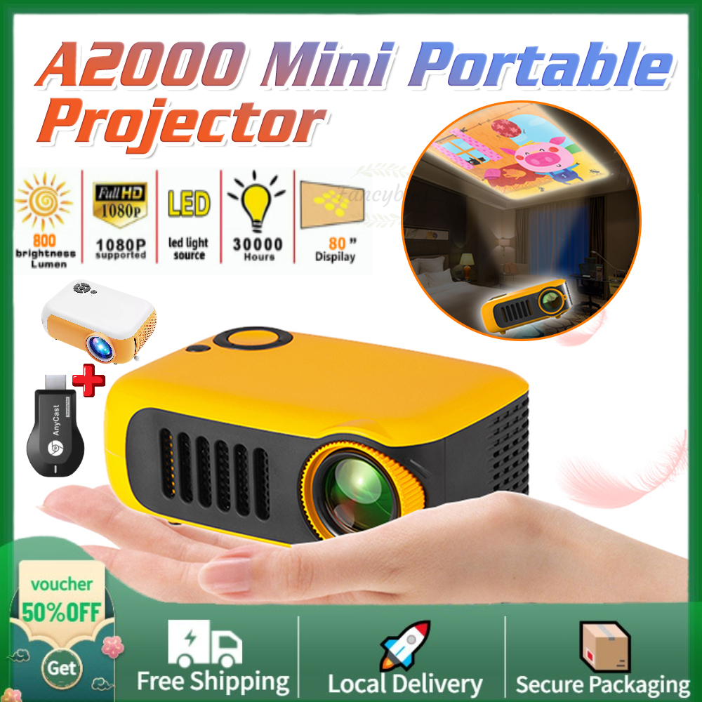 READY A2000 Mini Projector 4K Projector 1080P Resolution Android WIFI