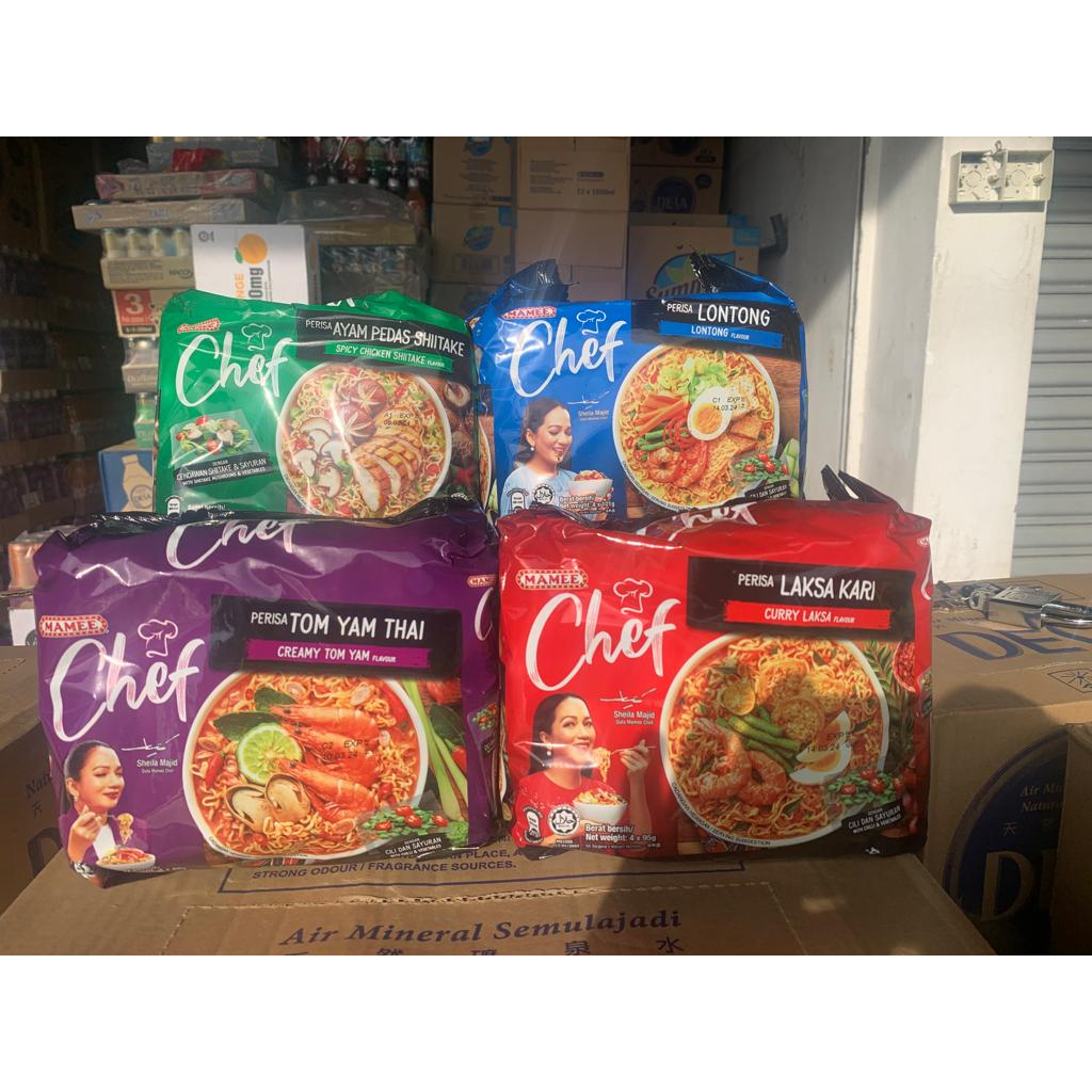 Mamee Chef Pack Noodles Lontong Curry Laksa Thai Tomyam Spicy