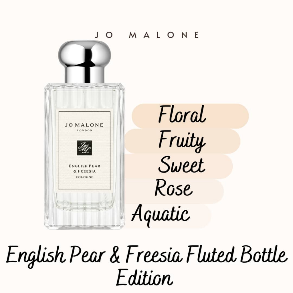 100 ORIGINAL PERFUME JO MALONE ENGLISH PEAR FREESIA FLUTED BOTTLE