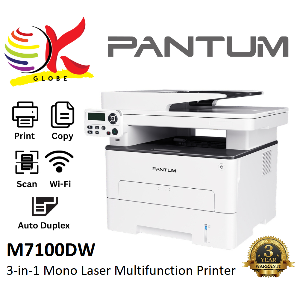 PANTUM M7100DW 3 IN 1 MONO LASER MULTI FUNCTION PRINTER PRINT SCAN