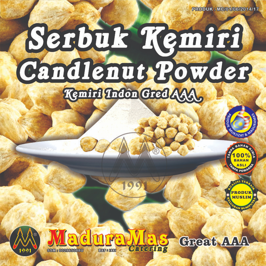 Serbuk Buah Kemiri Serbuk Buah Keras Candlenut Powder 50g 250g