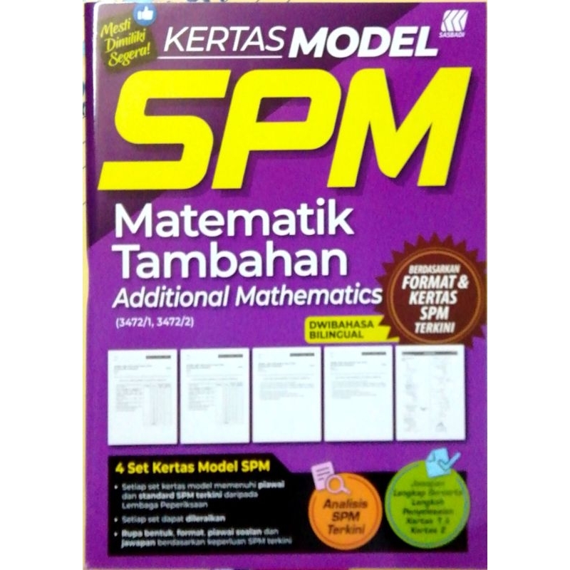 Kertas Model SPM Matematik Tambahan Shopee Malaysia