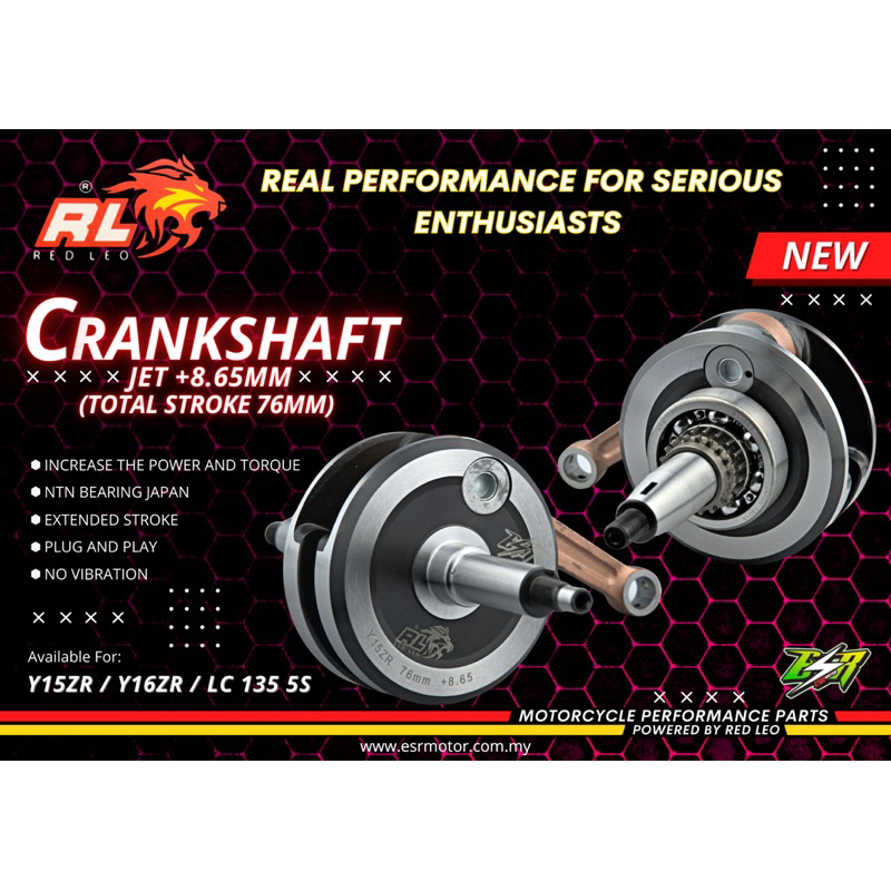 Y15ZR Y16zr Lc5s RED LEO RACING CRANKSHAFT JET 4 65MM JET 4 5MM JET 4