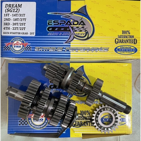 Espada Racing Gear Assy SG12 EX5 Deam Wave125 W125 Engine Gear Box