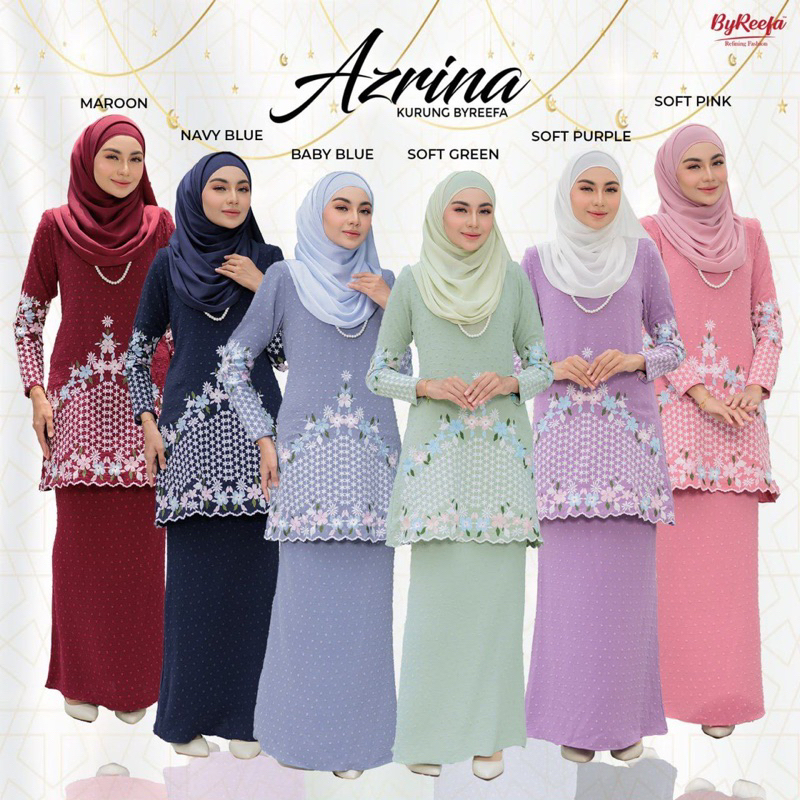 New Arrival Byreefa Kurung Sulam Azrina Ironless With Plus Size