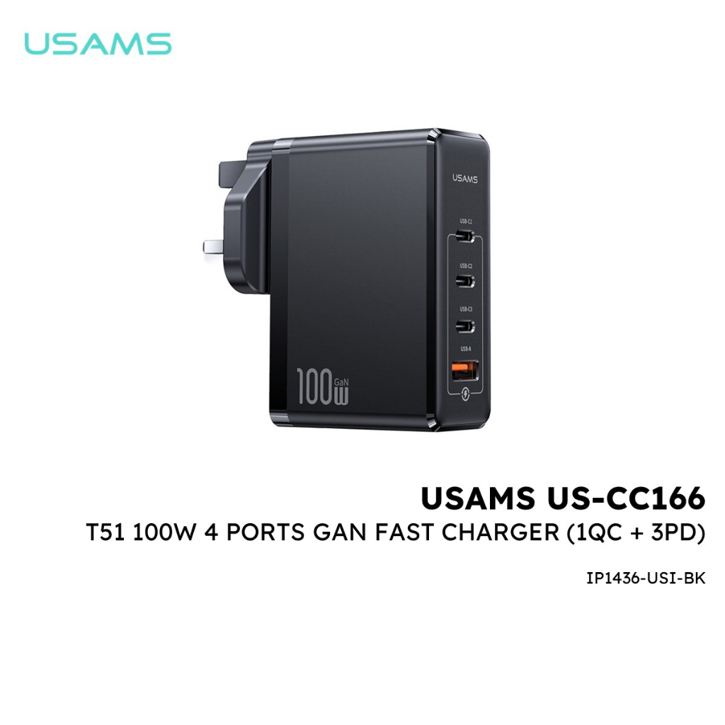 Usams Us Cc T W Ports Gan Fast Charger Qc Pd Shopee