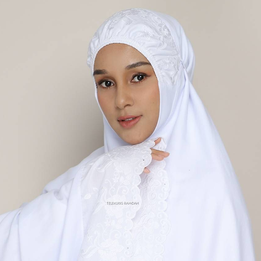 Telekung Rawdah Nawrah Abyadh Series Shopee Malaysia