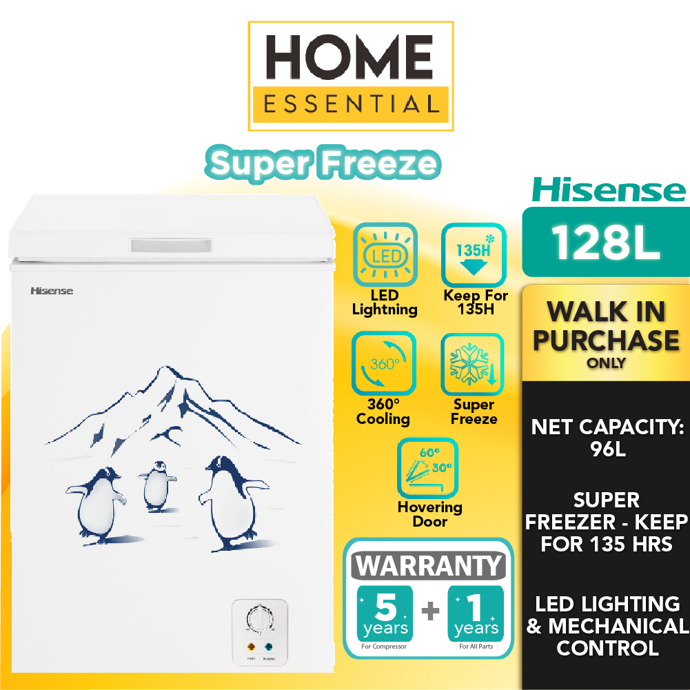 Hisense 128L Chest Freezer FC125D4BW Super Freeze Keep For 135