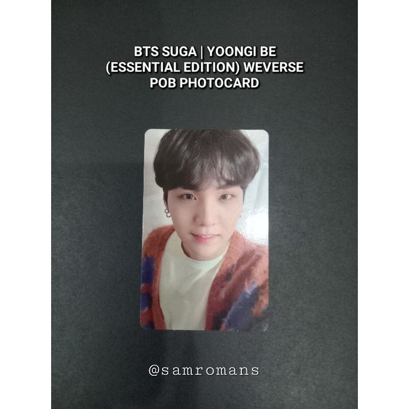 Bts Suga Min Yoongi Be Essential Edition Weverse Pob Photocard