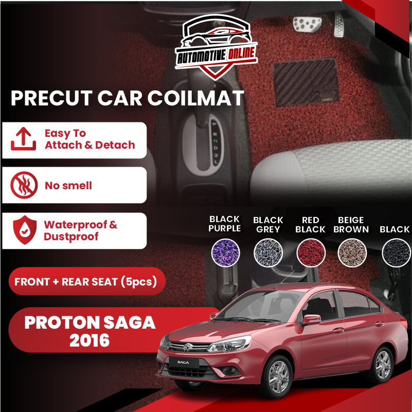 Proton Saga VVT 2016 2024 OEM PRECUT PVC CARPET Coilmat Karpet Magic