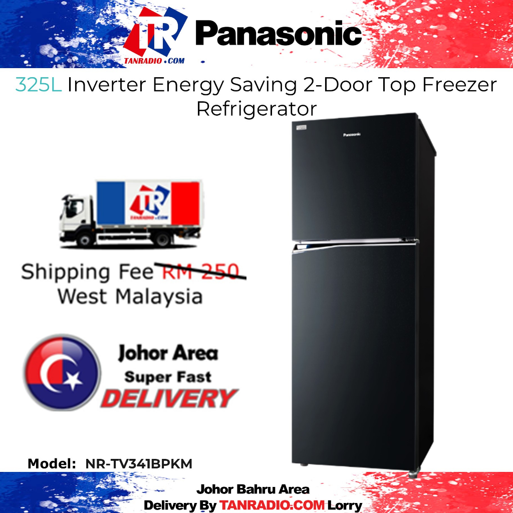 Panasonic 325L Inverter Energy Saving 2 Door Top Freezer Refrigerator