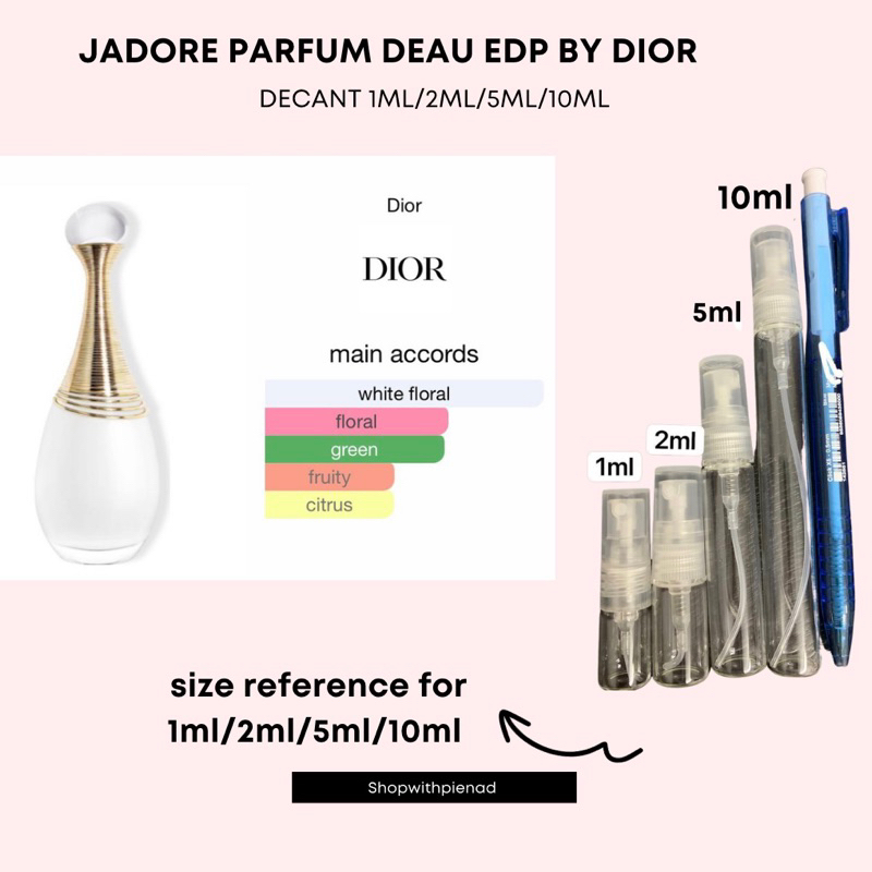 JADORE PARFUM DEAU BY D R JADORE SUSU Decant Shopee Malaysia