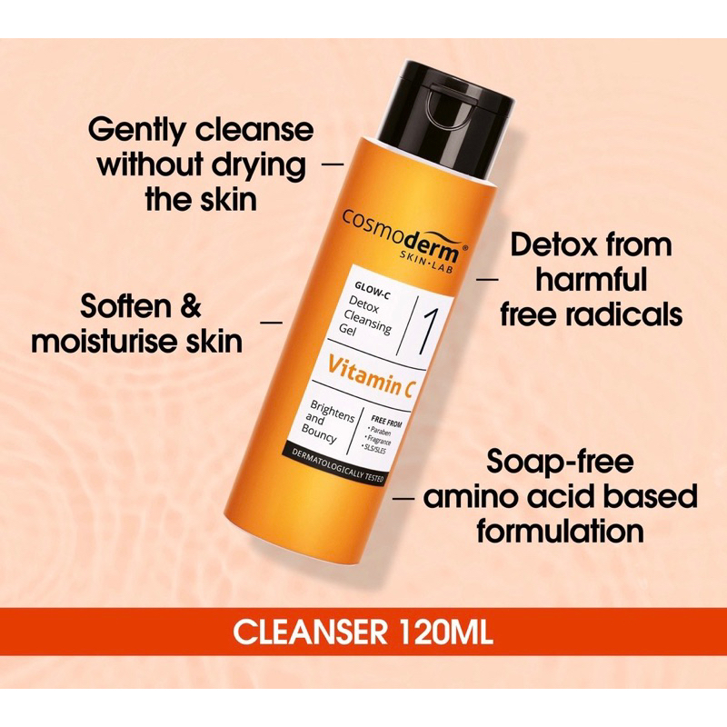 Cosmoderm Glow C Detox Cleansing Gel Vitamin C Ml Shopee Malaysia