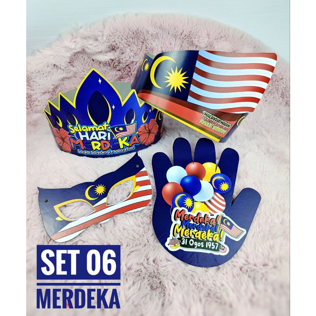 Tanjak Merdeka Tiara Merdeka Tangan Topeng Props Kemerdekaan Set