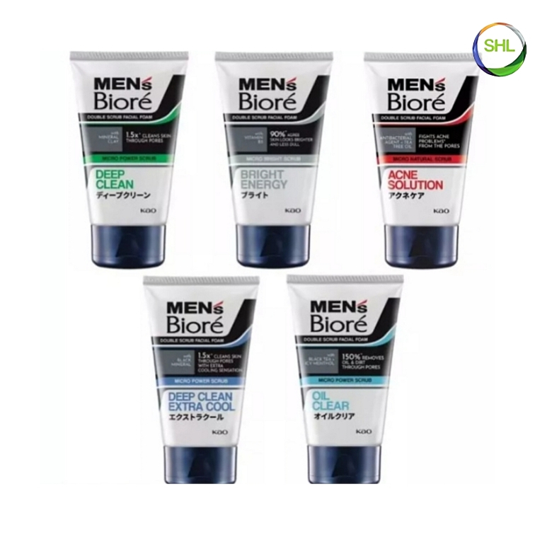 Biore Men S Cleansing Facial Foam Double Scrub Oil Buster G