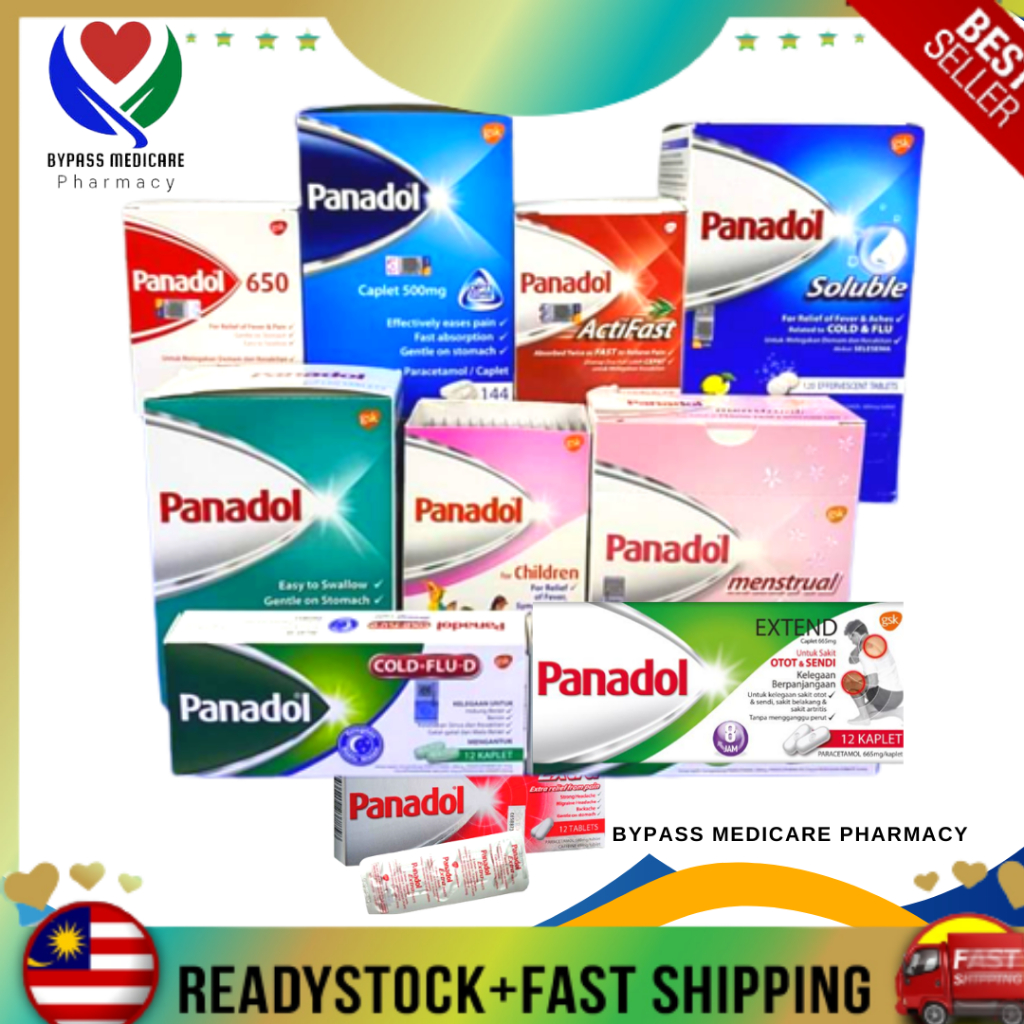 PANADOL REGULAR ACTIFAST SOLUBLE EXTEND EXTRA OBTIZORB 650mg