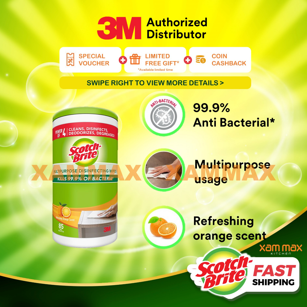 M Scotch Brite S Multipurpose Disinfect Disinfecting Wipes