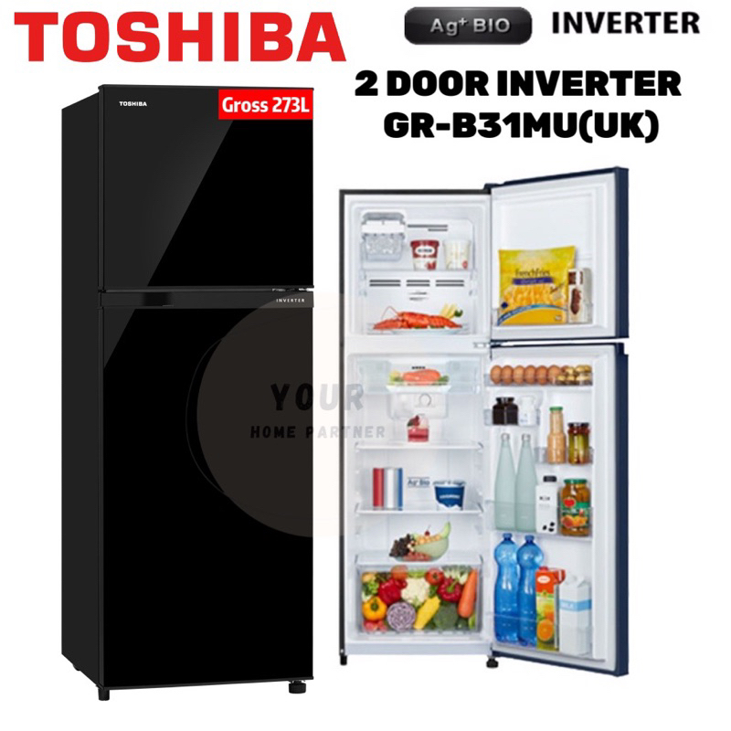 Toshiba 273L Inverter Refrigerator 2 Door Inverter Peti Ice GR B31MU SS