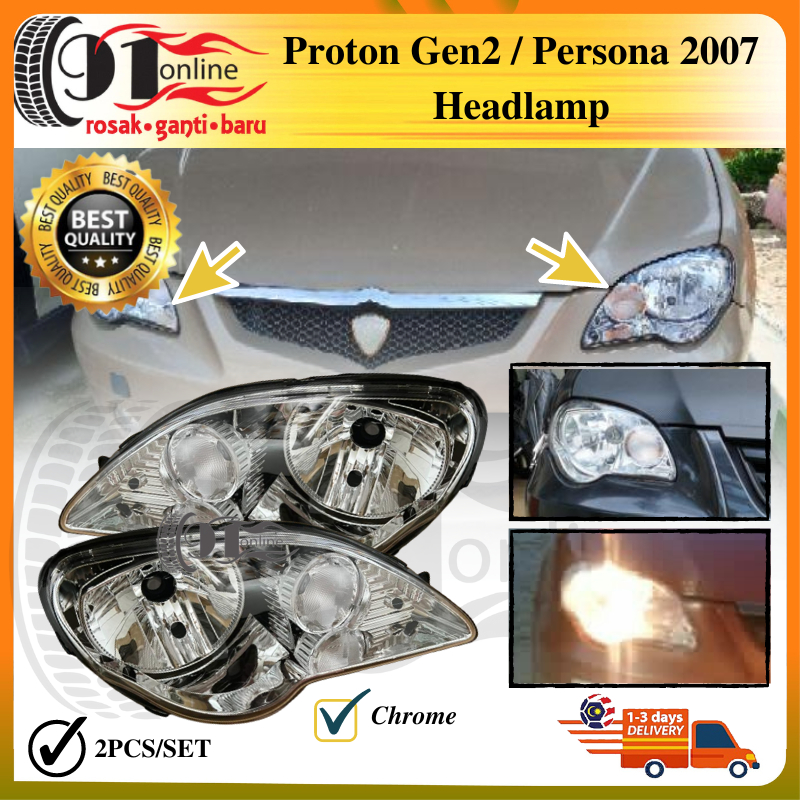 PROTON GEN2 PERSONA 2007 HEAD LAMP CLEAR DEPO PC LEFT And Right