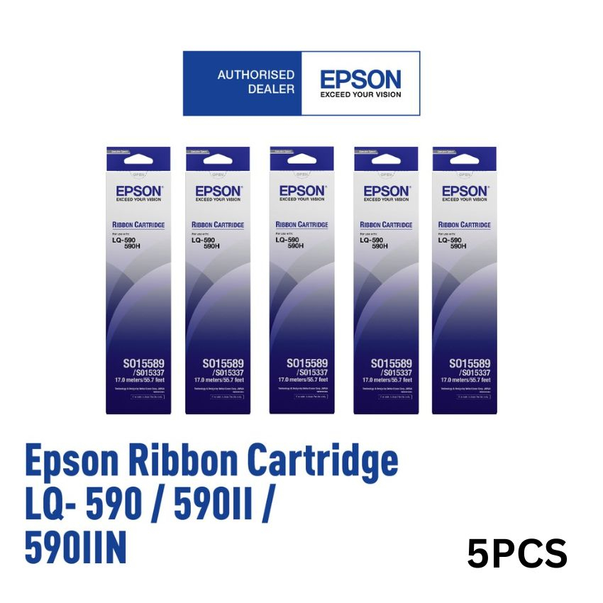 Epson Ink Ribbon LQ 590 590II 590IIN S015589 17m 2 3 5PCS Pack