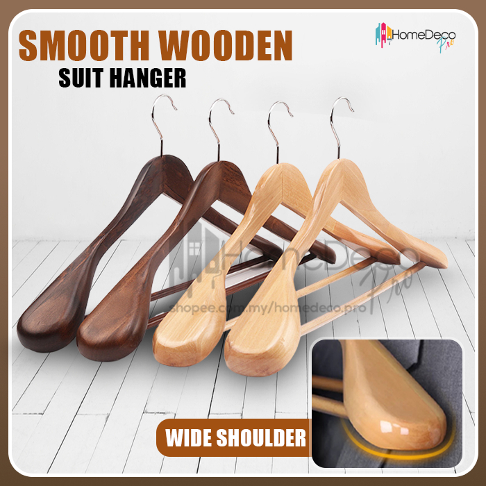 High Quality Wide Shoulder Wooden Hangers Suit Hangers With Non Slip