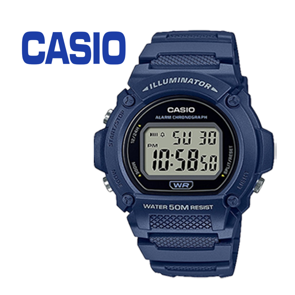 Casio Unisex Digital Resin Band Men Watch W H Shopee Malaysia