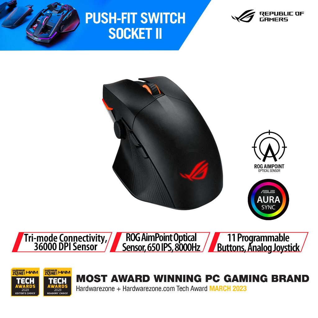 ASUS P708 ROG CHAKRAM X ORIGIN WIRELESS GAMING MOUSE AC 90MP02N1