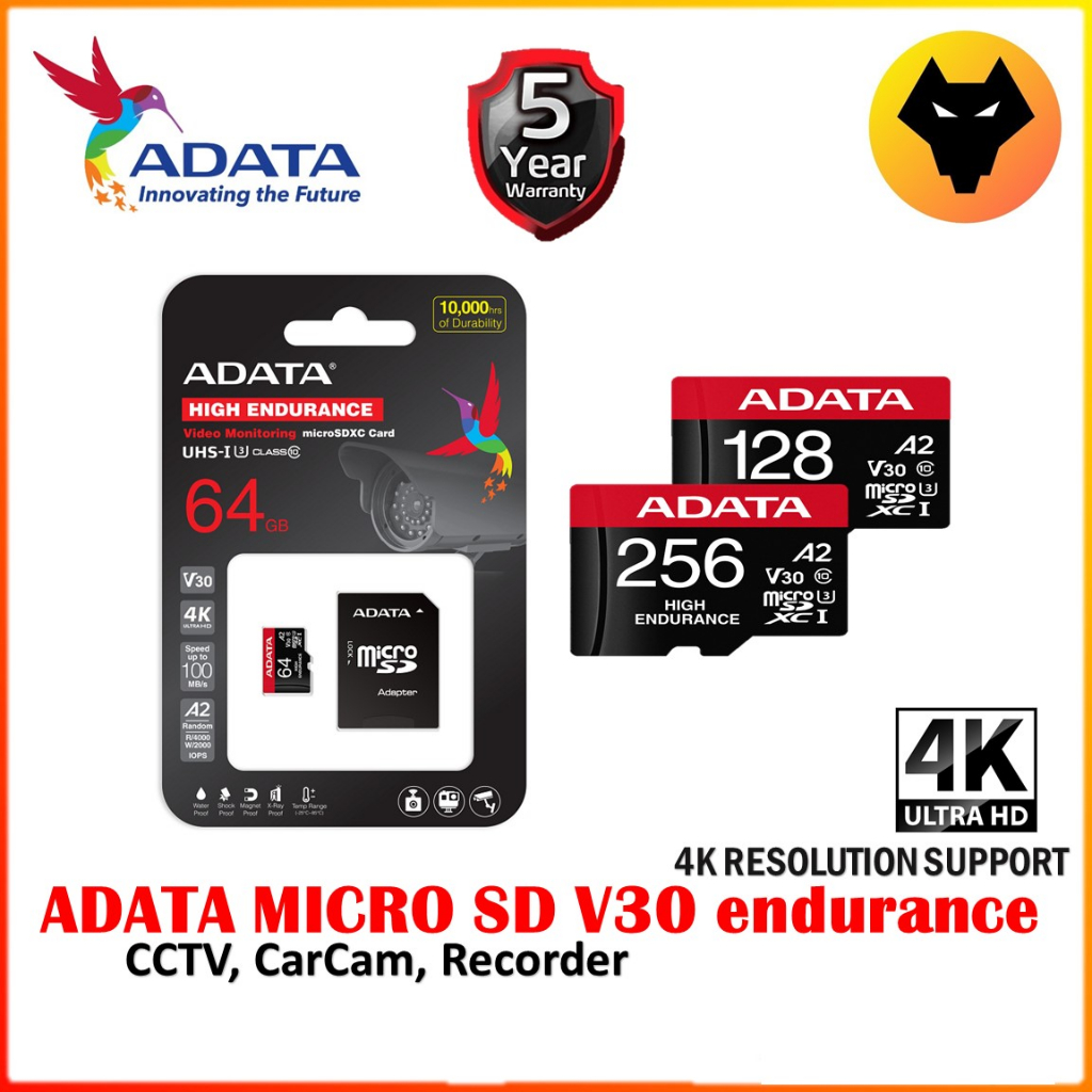 ADATA MICRO SD SDHC ENDURANCE V30 64GB 128GB 256GB Shopee Malaysia