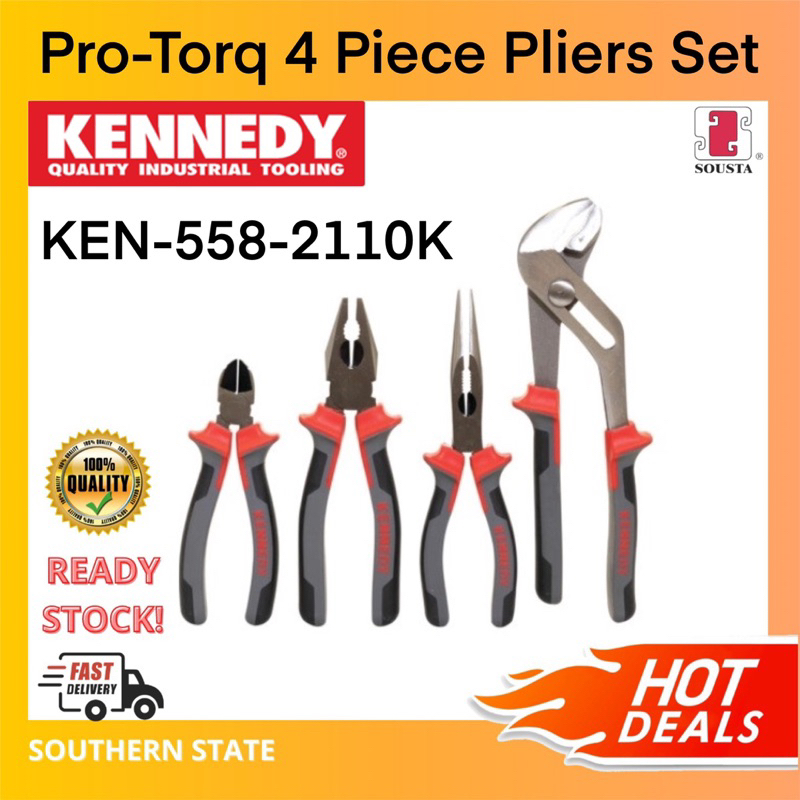 Kennedy Pro Pro Torq Piece Pliers Set Non Slip Comfort Grip Handles