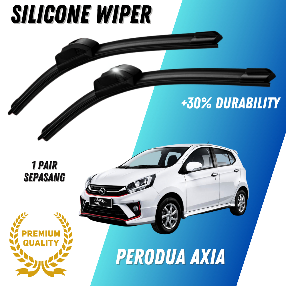 PREMIUM PERODUA AXIA SILICONE SOFT WIPER Silent Pengelap Cermin Depan