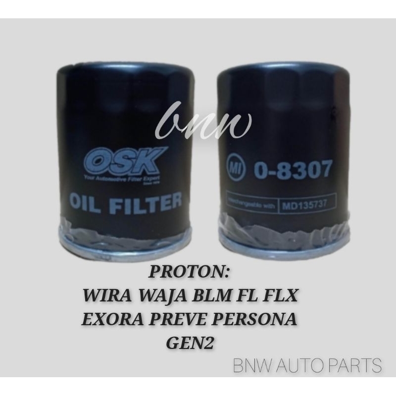 OSK OSAKA PROTON OIL FILTER O 8307 PROTON WIRA WAJA BLM FL FLX PERSONA