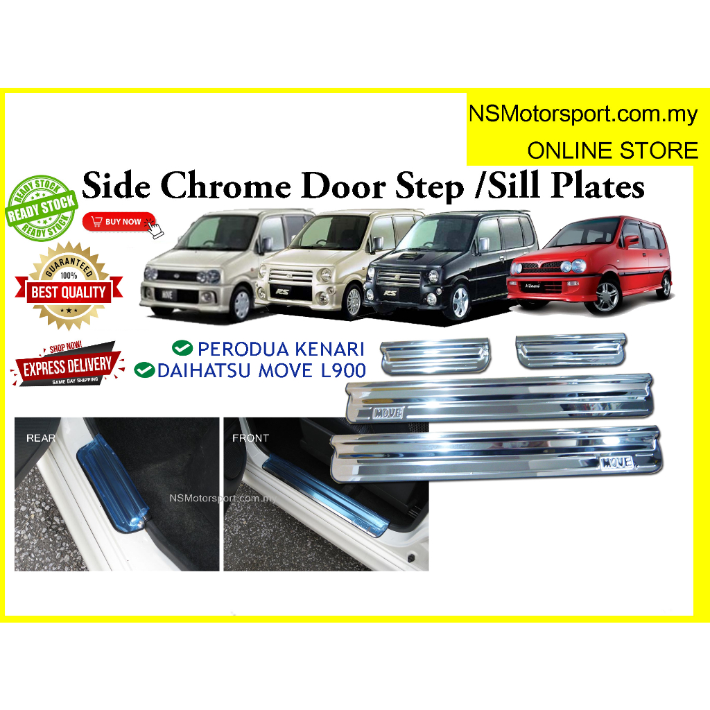 Daihatsu Move L900 L9 RS Kenari Chrome Side Door Step Door Scuff Plate