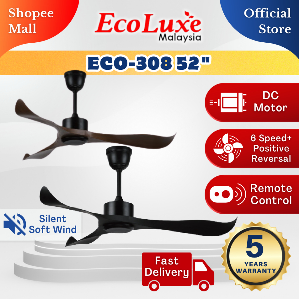 Ecoluxe Dc Motor With Speeds Remote Control Ceiling Fan Eco