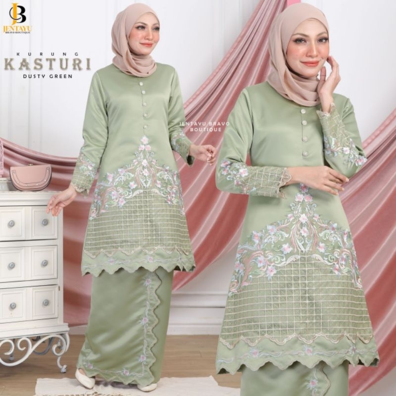 Clearance Stock New Collection Kasturi Kurung Sulam Lace Baju Kurung